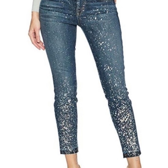 Level 99 Denim - Level 99 Amber Galaxy silver splattered jeans